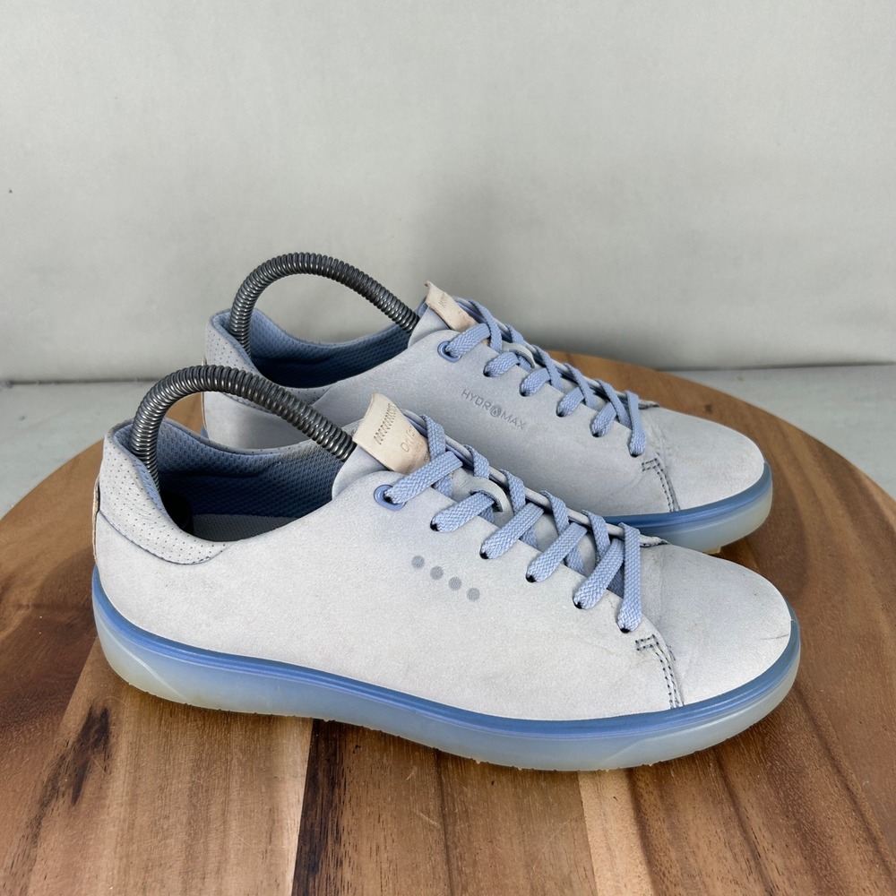 ECCO Golf S-Three Hydromax Spikeless Shoes Light Blue Leather Womens 38 7-7.5